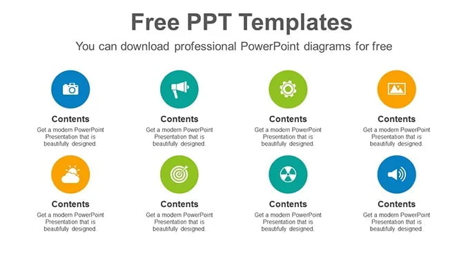 Circles-list-Agenda PowerPoint Slide Template