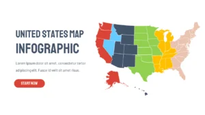 Download editable United States Map PPT template