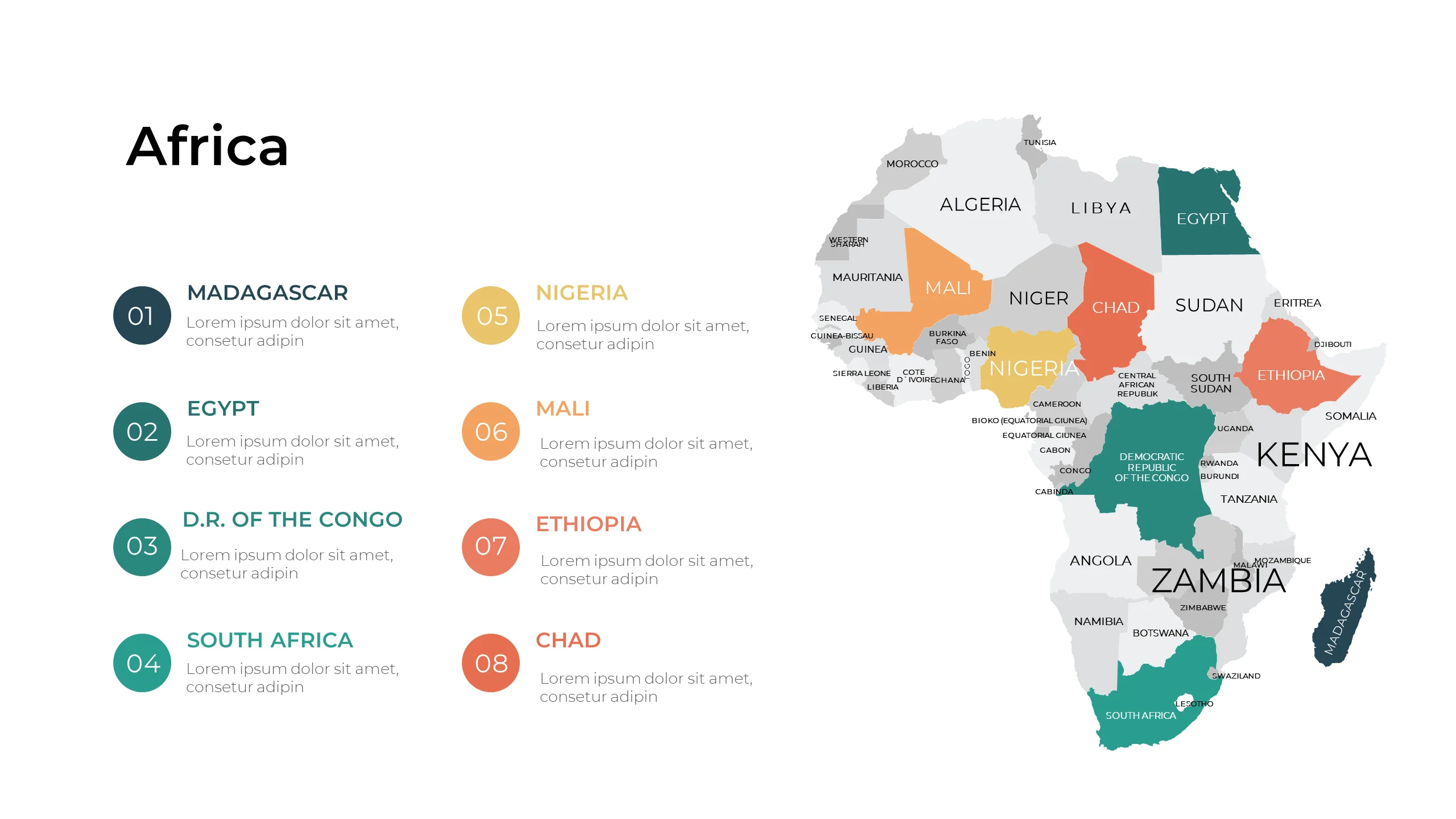 Editable Africa Map PPT template