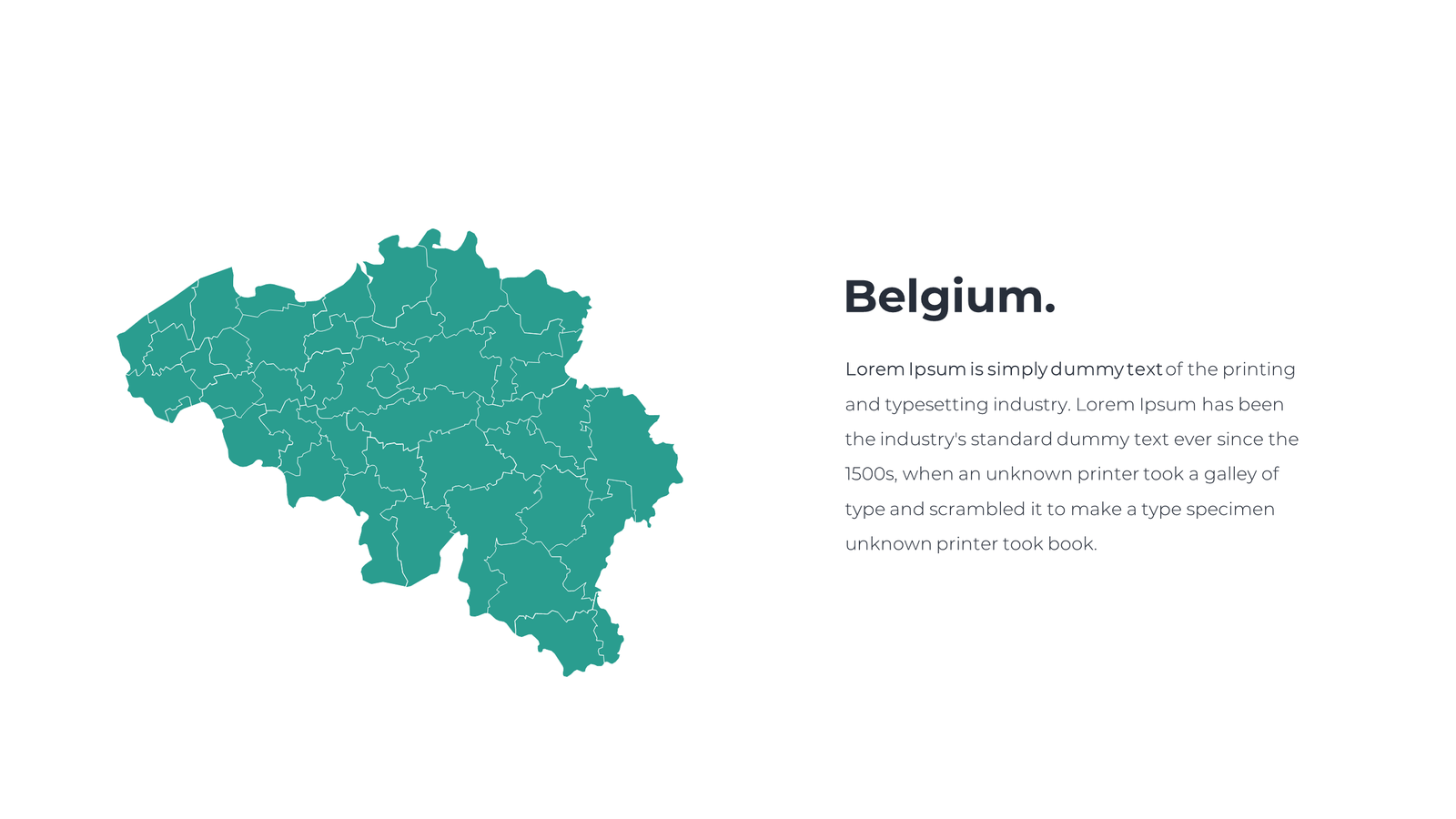 Editable Belgium Map PPT Template