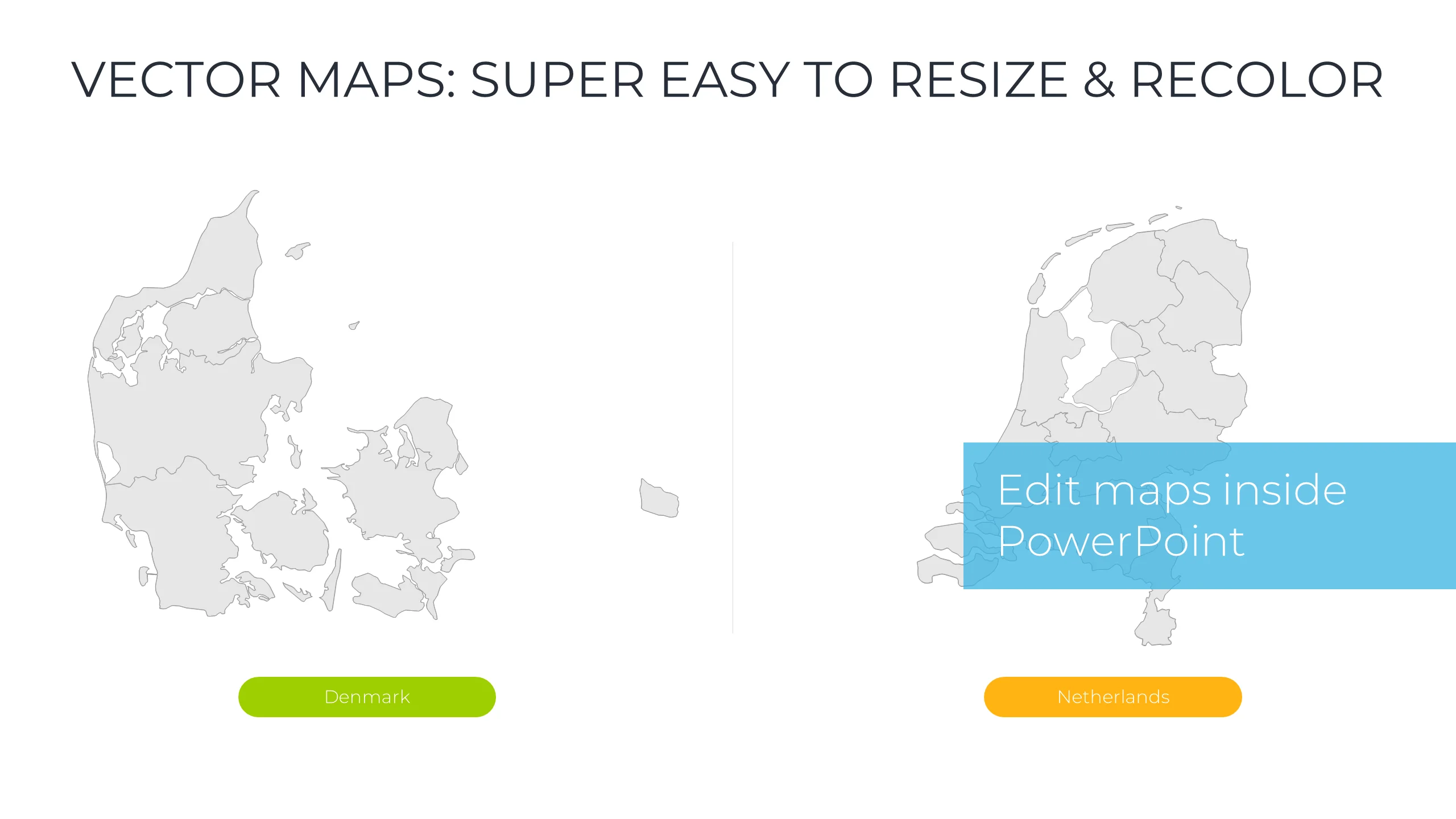 Editable Denmark and Netherland Map