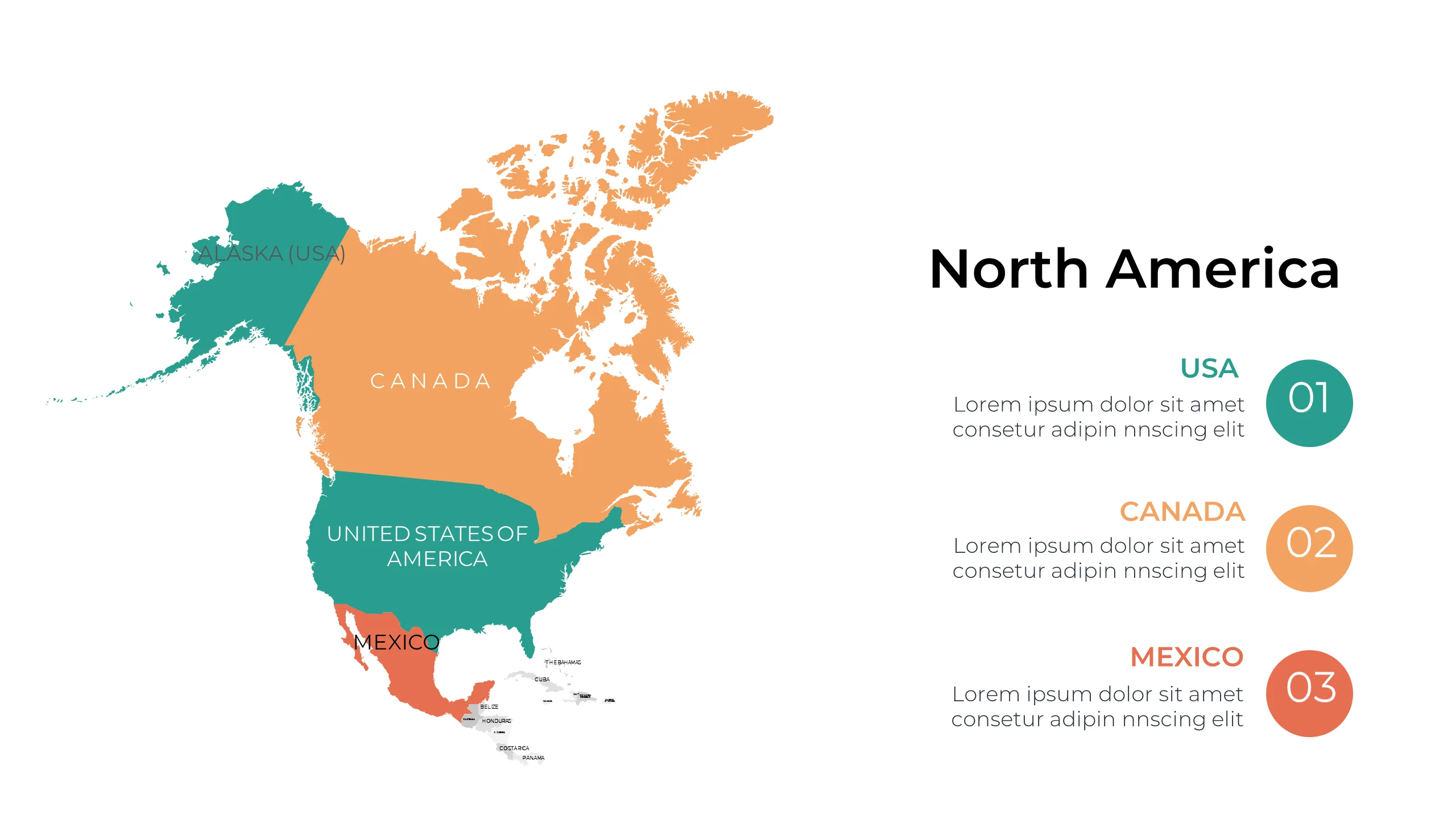 Editable North America Map