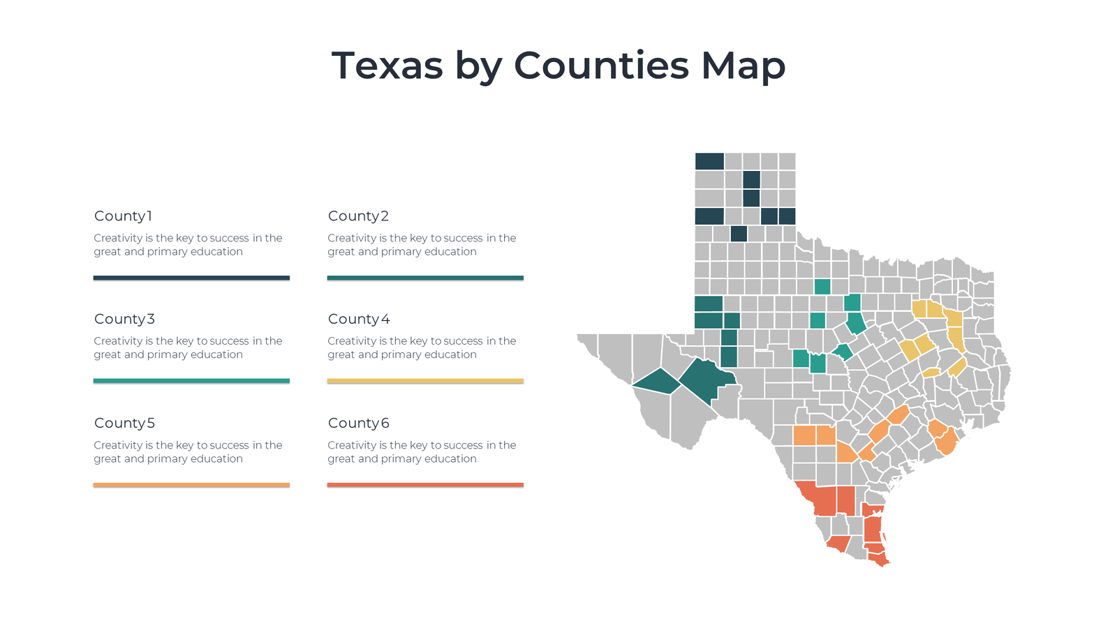 Texas Counties Map Editable
