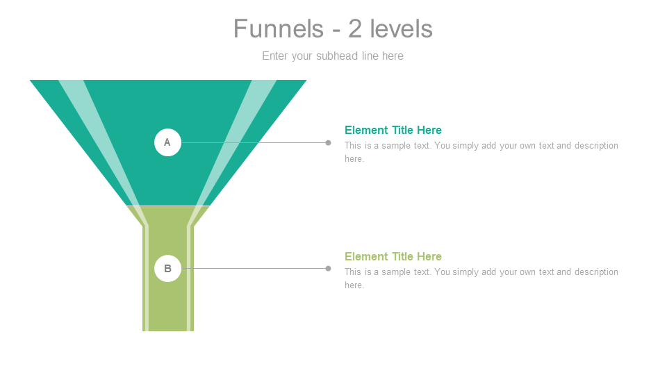 Editable 2 Levels Funnel PPT Template