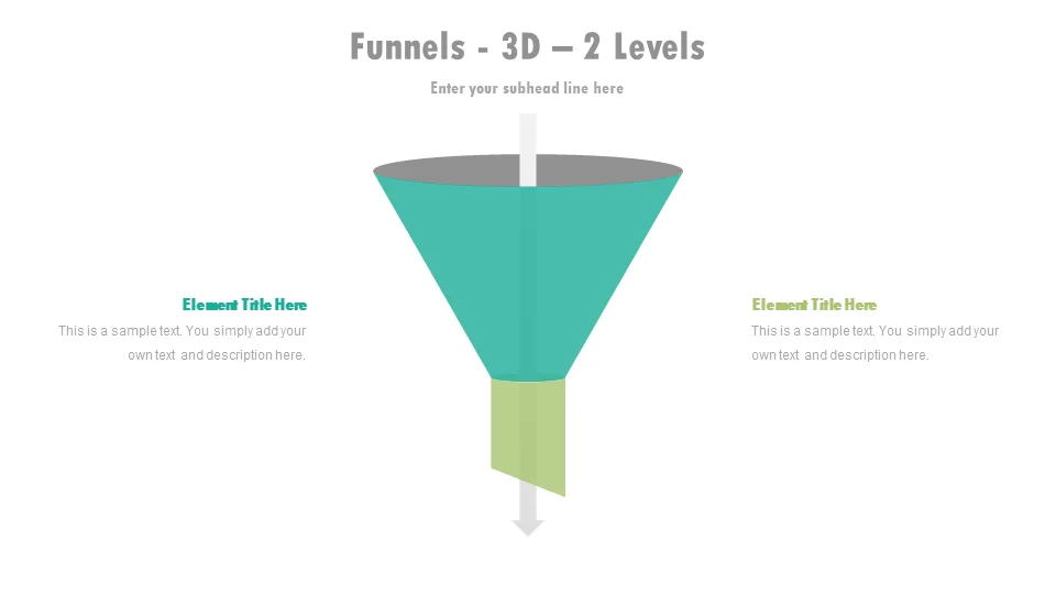 3D 2 Levels Funnel Powerpoint Template