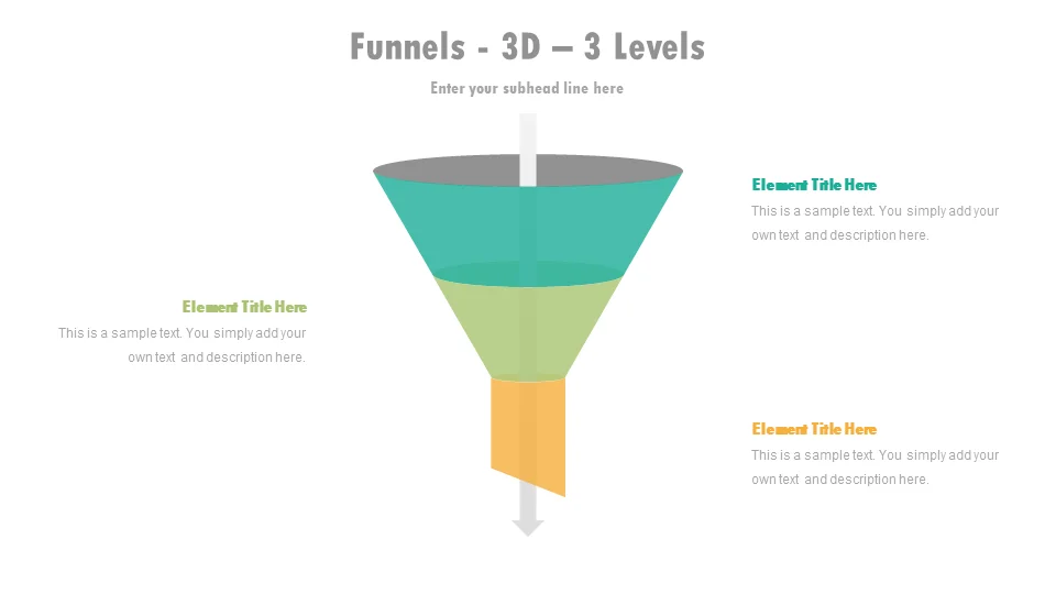 Download 3D 3 Levels Funnel PowerPoint Template