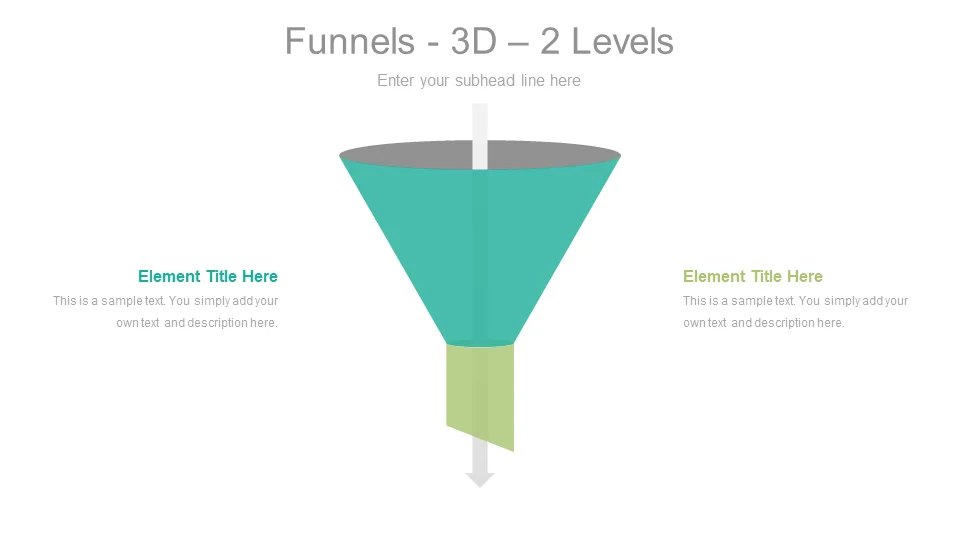 3D Infographic 1 Level Funnel PPT