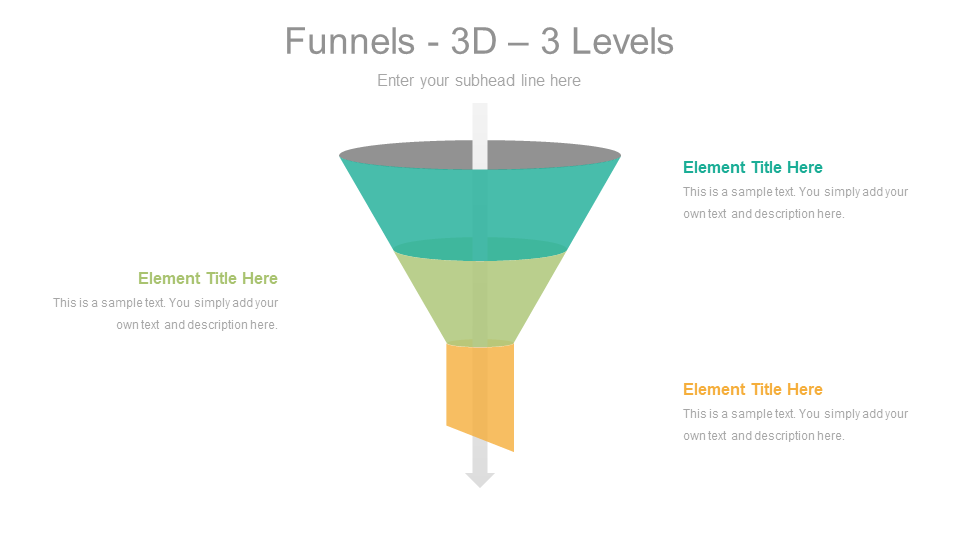3D Infographic 2 Levels Funnel For PPT