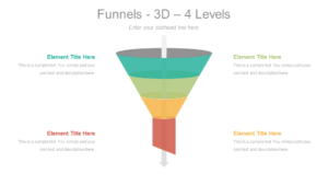 Editable 3D Infographic 3 Levels Funnel Powerpoint Template