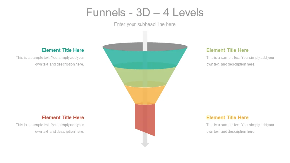 3D Infographic 3 Levels Funnel PPT Template