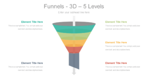 Editable 3D Infographic 4 Levels Funnel Powerpoint Template