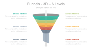 Editable 3D Infographic 5 Levels Funnel Powerpoint Template