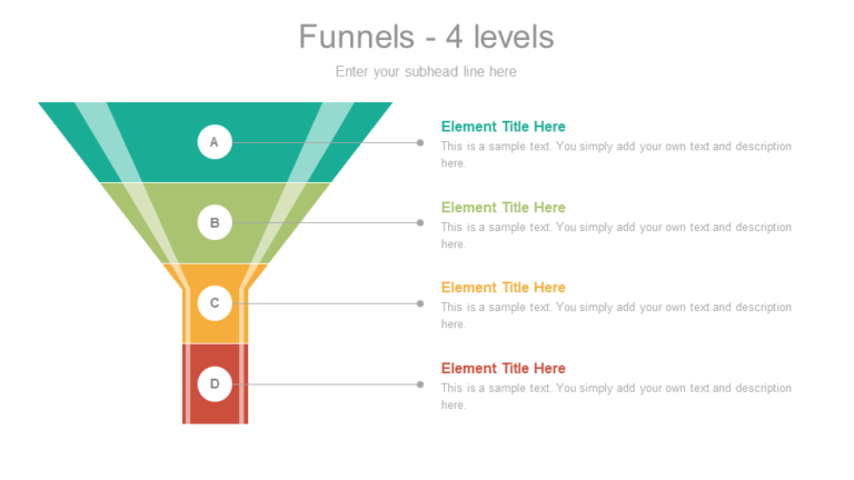 Editable 4 Levels Funnel Slide Template