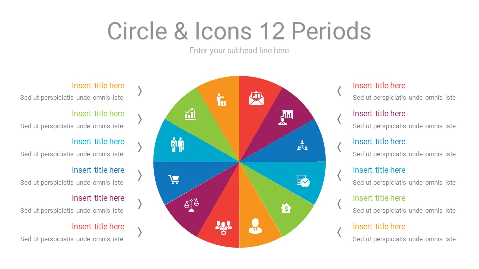 Download Circle 12 Periods Cycle PPT Slide Template