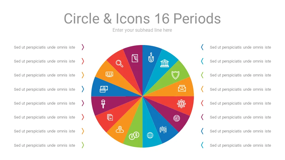 Download Circle & Icons 16 Periods PPT Slide design