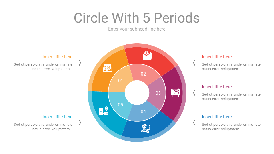 Download Circle With 5 Periods PPT Slide