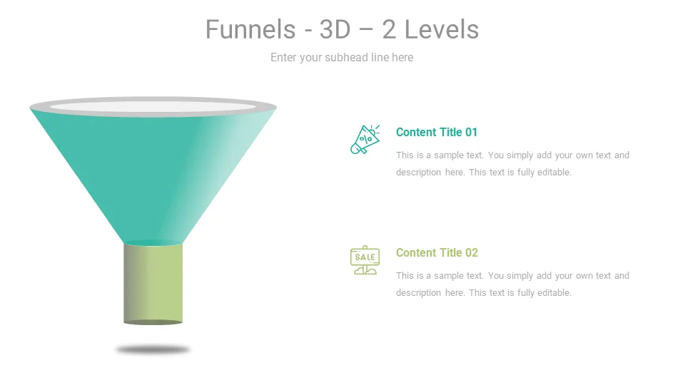 Elegant 3D 2 Levels PPT Template