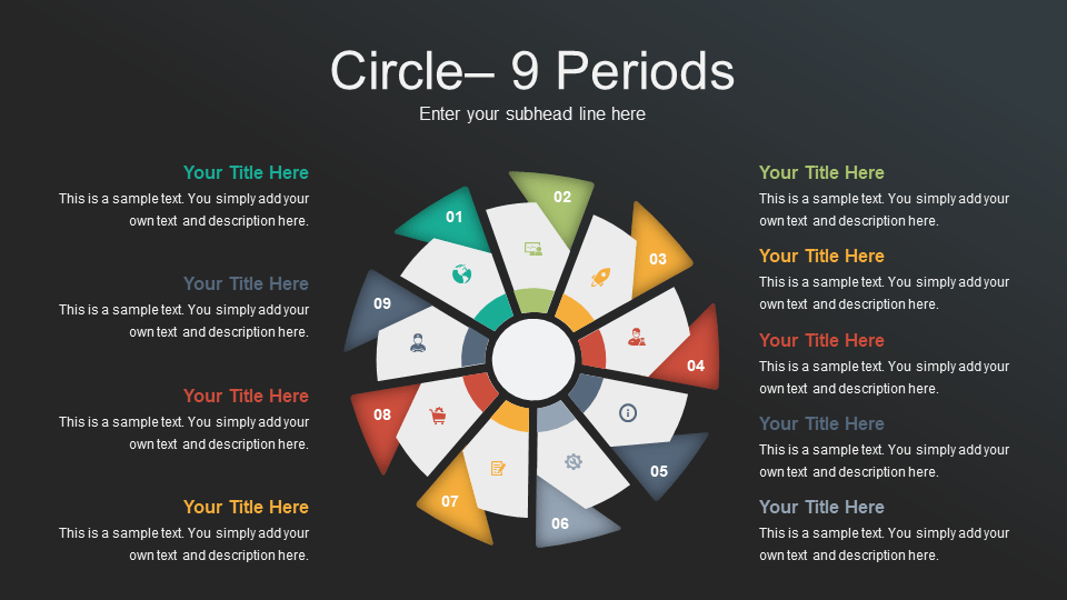Download Radial Circle 9 Periods PPT Slide
