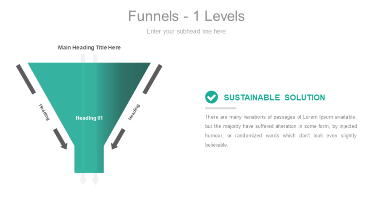 Editable Simple 1 Level Funnel Powerpoint Template