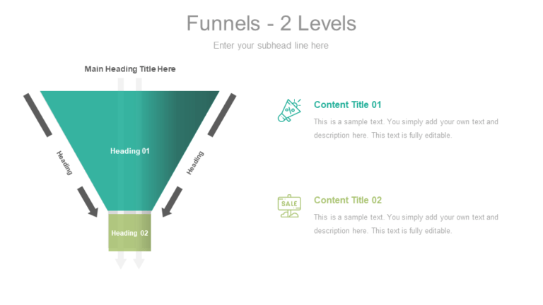 Editable Simple 2 Levels Funnel Powerpoint Template